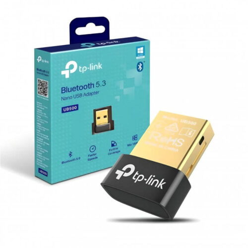 Adaptador Bluetooth para computadora TP-LINK Ub500 - caja y dispositivo