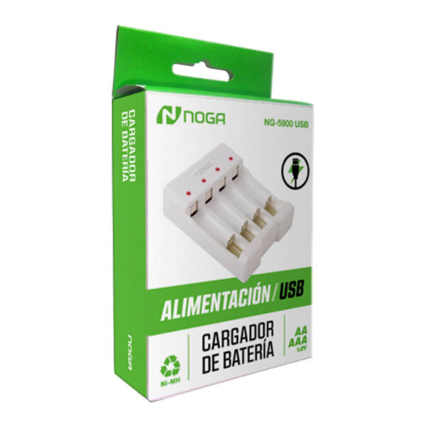 Cargador de pilas AA y AAA recargables Noga NG-5900 - caja Cargador de pilas AA y AAA recargables Noga NG-5900 - caja