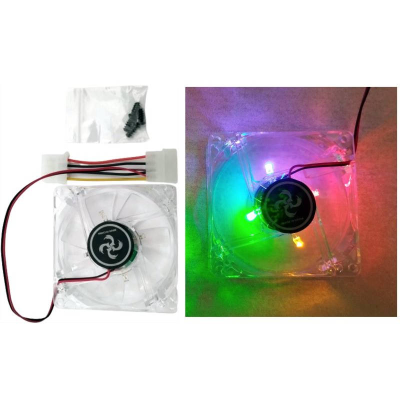 Cooler 80x80 mm con luces