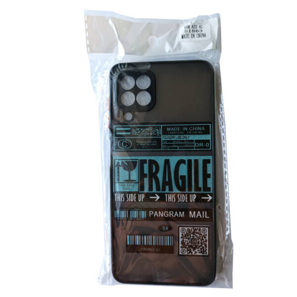 Funda para celular Samsung A22 4G - modelo negro semitransparente Funda para celular Samsung A22 4G - modelo negro semitransparente