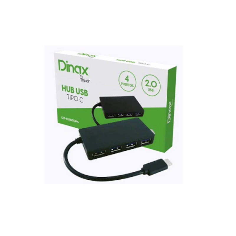 Hub USB Tipo C Dinax 2.0 4 puertos - Imagen de caja