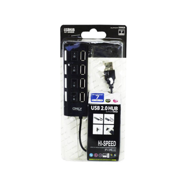 Hub USB de 4 puertos con interruptores - blister