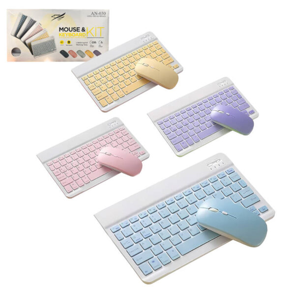Combo de mouse y teclado inalámbrico Bluetooth AN-030 Combo de mouse y teclado inalámbrico Bluetooth AN-030