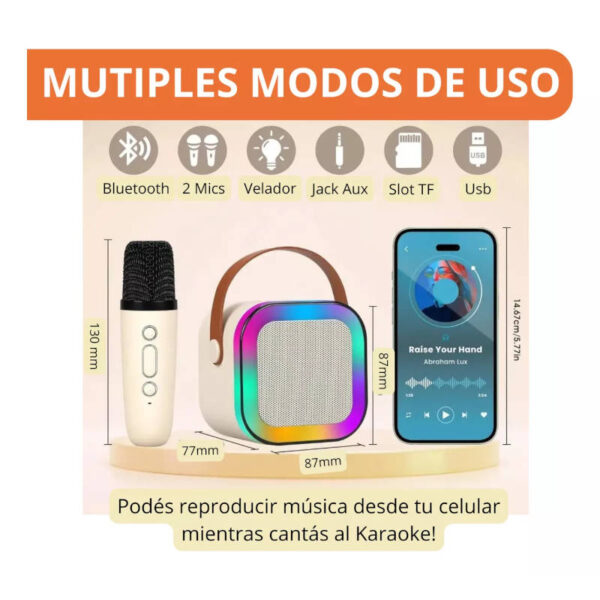 Parlante Bluetooth Portátil Karaoke con 2 micrófonos K12 - modos de uso Parlante Bluetooth Portátil Karaoke con 2 micrófonos K12 - modos de uso