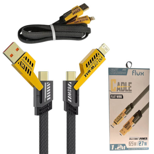 Cable 3 en 1 USB-A + Lightning + USB tipo C 1.2 metros Flox FW-11