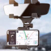 Soporte de celular para retrovisor HD-71065 - ejemplo de uso celular en horizontal