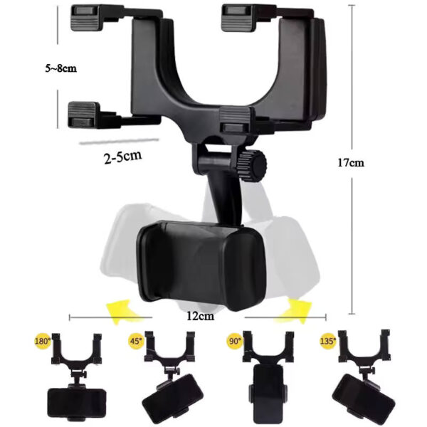 Soporte de celular para retrovisor HD-71065 - medidas Soporte de celular para retrovisor HD-71065 - medidas