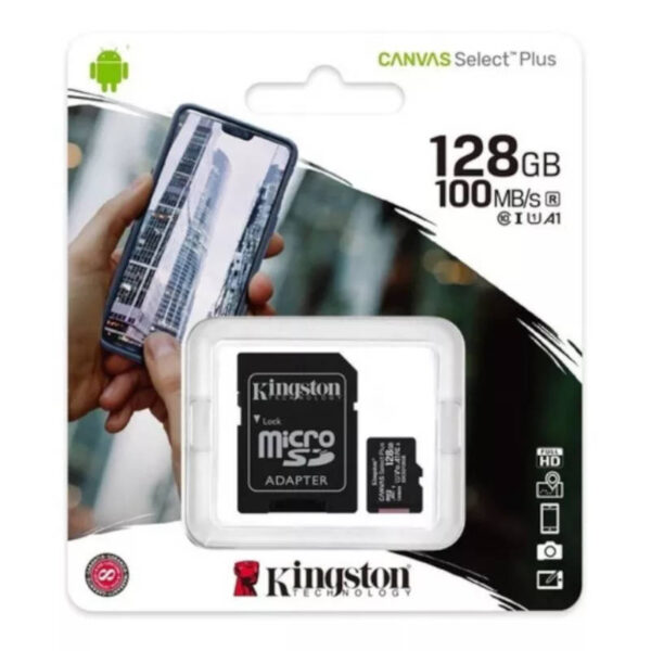 Tarjeta de memoria microSD Kingston Canvas Select Plus 128GB Tarjeta de memoria microSD Kingston Canvas Select Plus 128GB