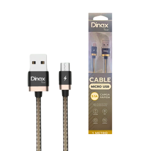 Cable USB a micro USB (V8) mallado Dinax DX-6USBV8-1M