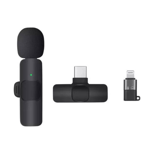 Micrófono corbatero inalámbrico con receptor tipo C y adaptador iPhone K8 - dispositivos