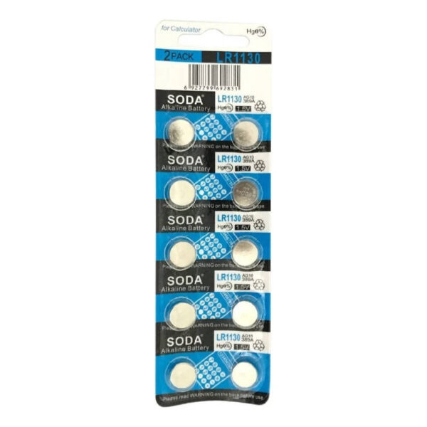 Pilas Soda AG10 L1131F LR54 189 LR1130 Blíster x10 unidades