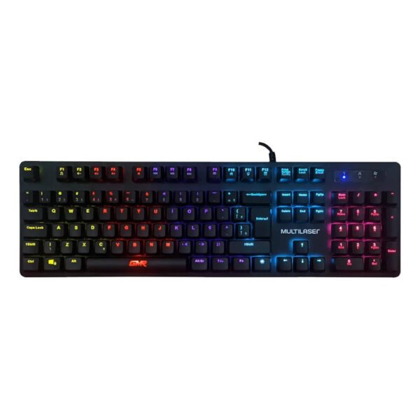 Teclado mecánico gamer Multilaser GK-500 - vista de frente