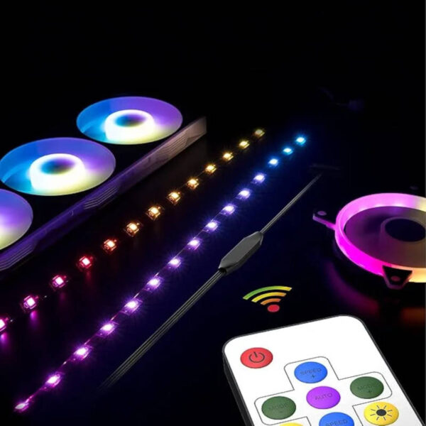 Controlador RGB con control remoto para LEDs digitales 5v - ejemplo de uso