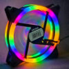 Cooler turbina 120x120mm RGB Seisa HW12J02 - cooler con luces encendidas