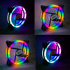 Cooler turbina 120x120mm RGB Seisa HW12J02 - varios coolers con luces encendidas