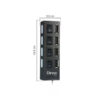 Hub USB 4 puertos USB 2.0 Dinax DX-HUB4P - medidas