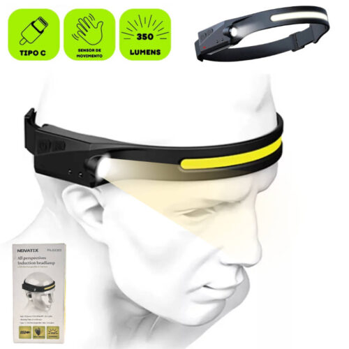 Linterna tipo minera con vincha LED recargable Novatix FA-SX368