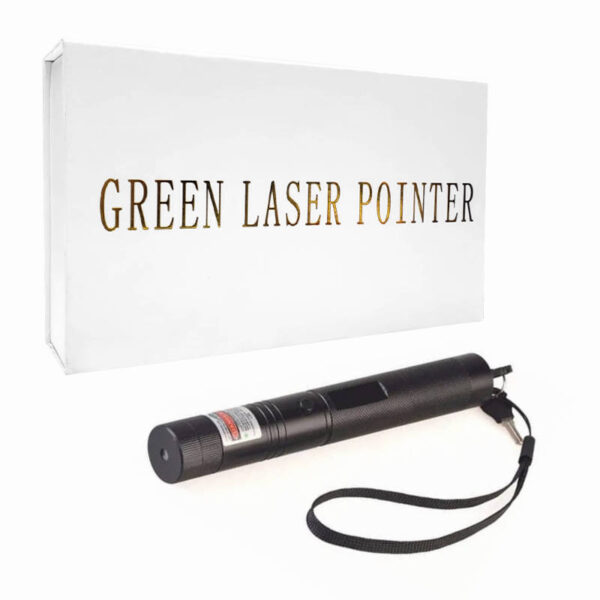 Puntero láser verde recargable Green Laser Pointer 303 - caja y láser
