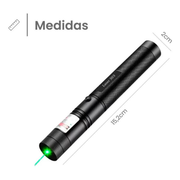 Puntero láser verde recargable Green Laser Pointer 303 - medidas