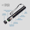 Puntero láser verde recargable Green Laser Pointer 303 - partes