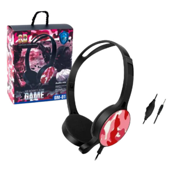 Auriculares vincha gamer con cable Headset for game GM-011 - dispositivo y caja Auriculares vincha gamer con cable Headset for game GM-011 - dispositivo y caja