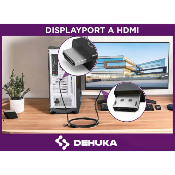 Cable Displayport a HDMI 4K 1.8 metros Dehuka - displayport a hdmi Cable Displayport a HDMI 4K 1.8 metros Dehuka - displayport a hdmi