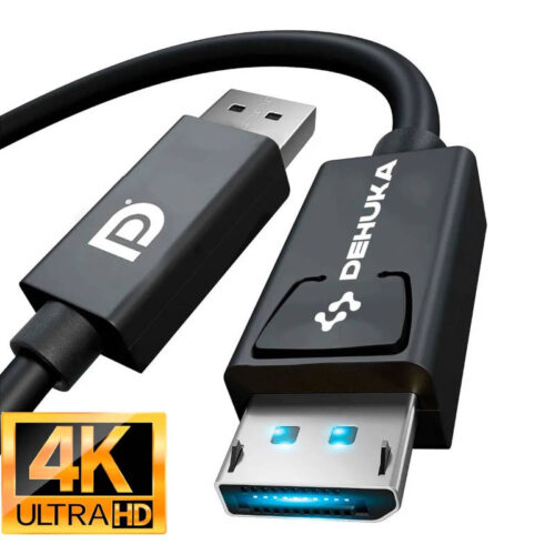 Cable Displayport a HDMI 4K 1.8 metros Dehuka - extremos del cable Cable Displayport a HDMI 4K 1.8 metros Dehuka - extremos del cable