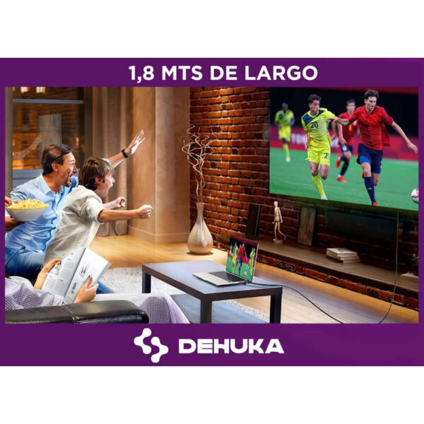 Cable Displayport a HDMI 4K 1.8 metros Dehuka - longitud Cable Displayport a HDMI 4K 1.8 metros Dehuka - longitud