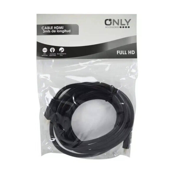 Cable HDMI 3 metros Only 1080p - presentación en bolsa Cable HDMI 3 metros Only 1080p - presentación en bolsa