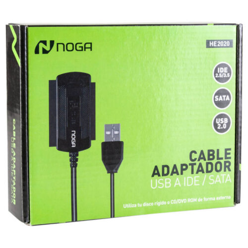 Cable USB a IDE SATA con transformador 5v 12v 2A Noganet HE-2020 - caja