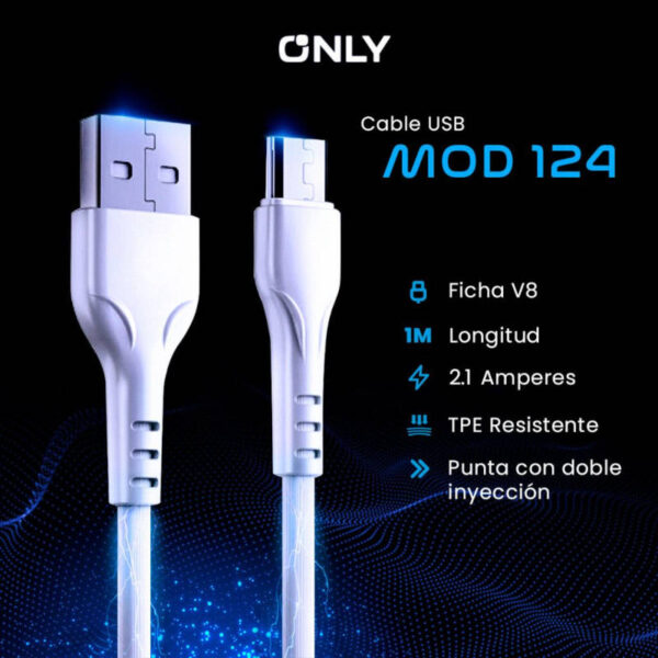 Cable V8 (micro USB) Only Mod 124 Eco Classic - características