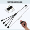 Cable splitter argb 5v 1 3 pines a 2 4 pines 30 cm - dimensiones