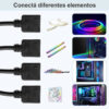 Cable splitter argb 5v 1 3 pines a 2 4 pines 30 cm - formas de uso - con texto en español