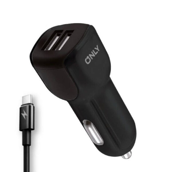 Cargador 12v para auto Only Booster 3.1A con cable USB tipo C