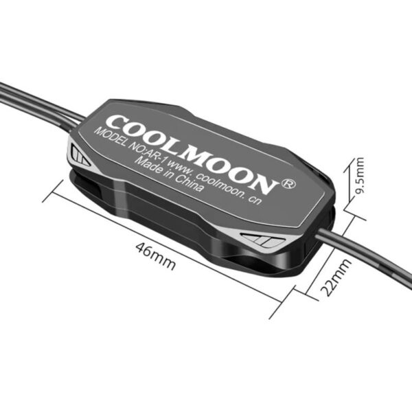 Controladora ARGB 5v 3 pines a SATA Coolmoon AR-1 - medidas botonera Controladora ARGB 5v 3 pines a SATA Coolmoon AR-1 - medidas botonera