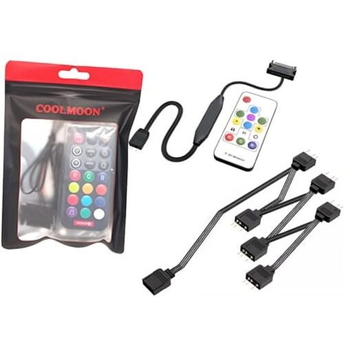 Controladora ARGB 5v 3 pines a SATA con cable 1 a 4 Coolmoon