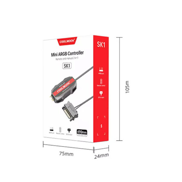 Controladora ARGB 5v 3 pines a SATA con control remoto Coolmoon SK1