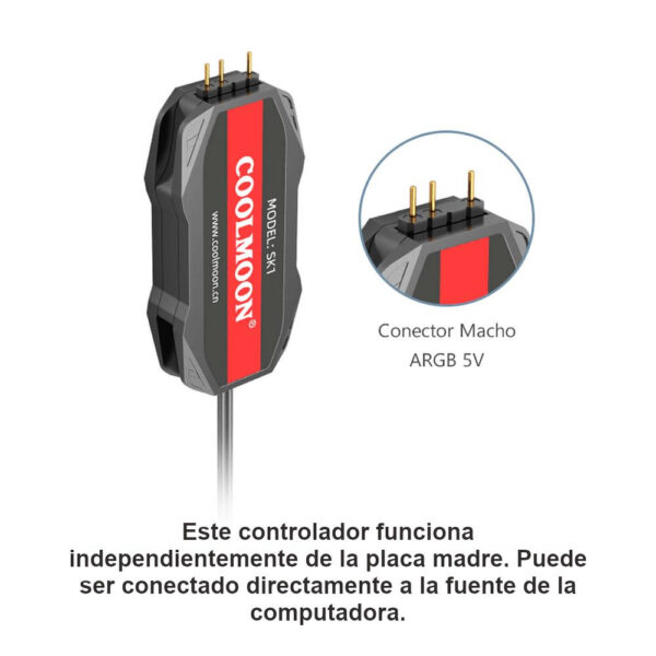 Controladora ARGB 5v 3 pines a SATA con control remoto SK1 - conector macho argb 5v