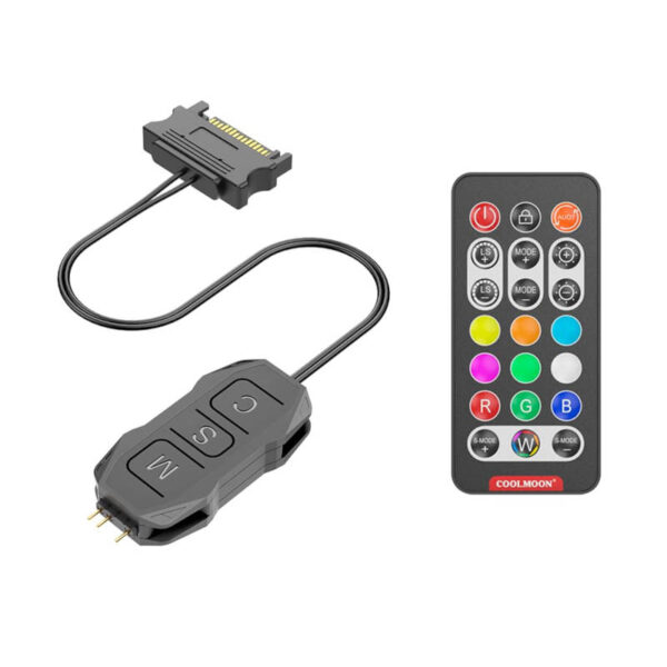 Controladora ARGB 5v 3 pines a SATA con control remoto SK1 - controladora y control remoto