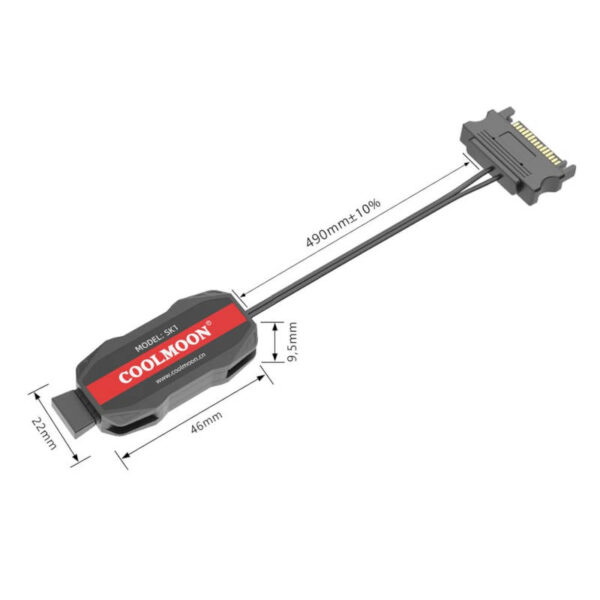 Controladora ARGB 5v 3 pines a SATA con control remoto SK1 - dimensiones