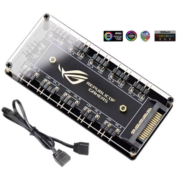 Hub splitter ARGB RGBW 5V 3 pines 10 puertos - presentación del producto