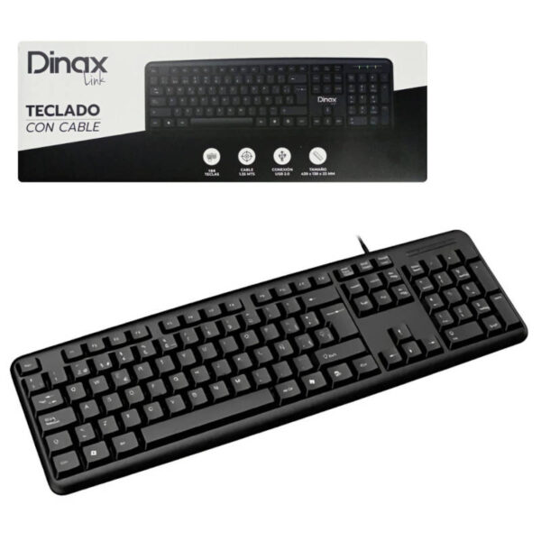 Teclado USB Dinax DX-TEC300 - teclado y caja
