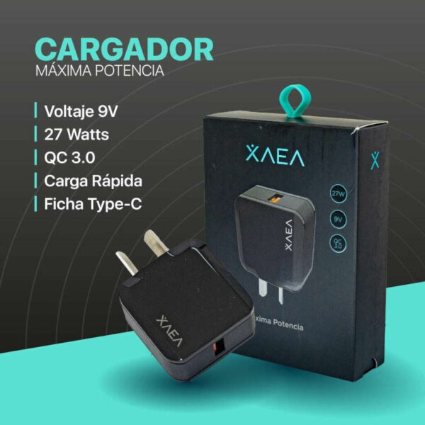 Cargador 220V Xaea MOD10 - 1 USB + cable tipo C - características Cargador 220V Xaea MOD10 - 1 USB + cable tipo C
