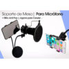 Soporte doble ganso para celular y micrófono - con filtro anti pop