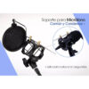 Soporte doble ganso para celular y micrófono - para micrófono común y condenser