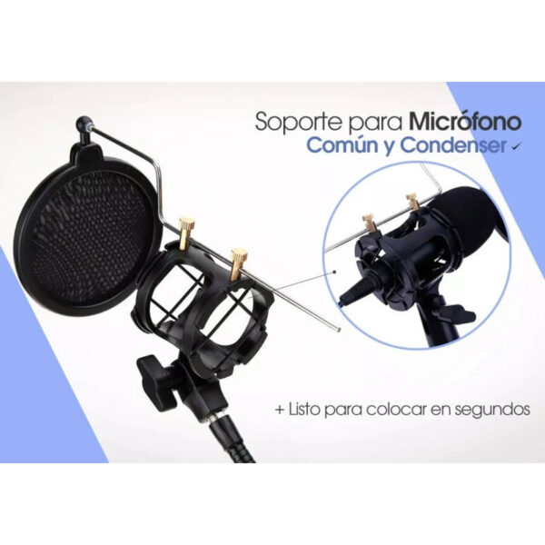 Soporte doble ganso para celular y micrófono - para micrófono común y condenser Soporte doble ganso para celular y micrófono - para micrófono común y condenser