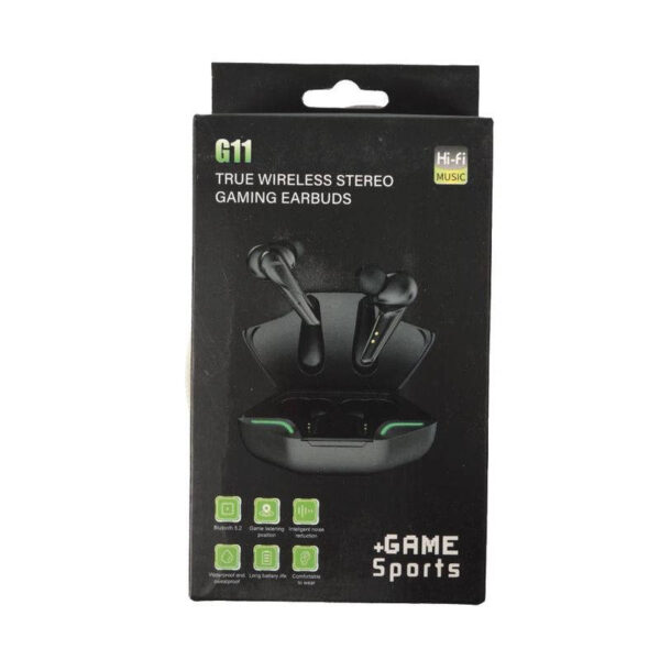 Auriculares inalámbricos gamer G11 con estuche de carga - caja