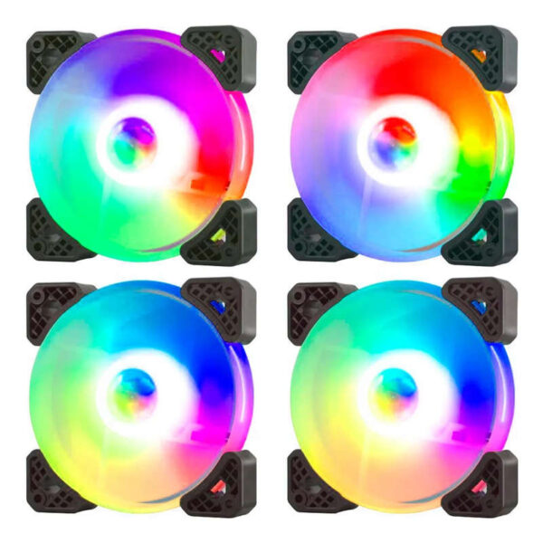 Cooler turbina 120x120mm ARGB Falcom AS-01a - 4 coolers encendidos Cooler turbina 120x120mm ARGB Falcom AS-01a - 4 coolers encendidos