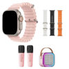 Kit Smartwatch con 4 mallas + Parlante con 2 micrófonos OK-2 - rosa