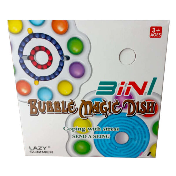 Spinner sensorial con bolitas Bubble Magic Dish - caja presentacion Spinner sensorial con bolitas Bubble Magic Dish - caja presentacion